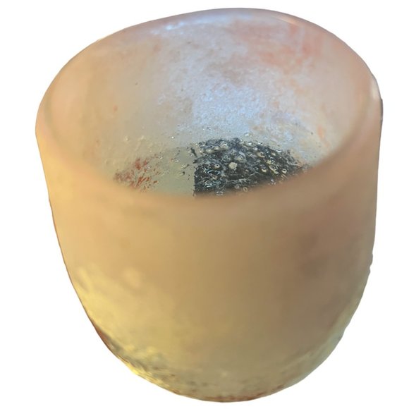 TOZAI HOME Hand-Blown Art Glass Candle Holder Small Vase Pink, White, Clear 5x4 - Picture 7 of 10